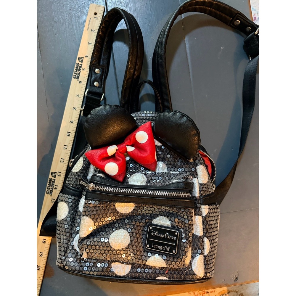 Loungefly Disney Minnie Mouse Sequin Polka Dot Mini Backpack ⚫️⚪️🔴